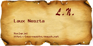 Laux Neszta névjegykártya